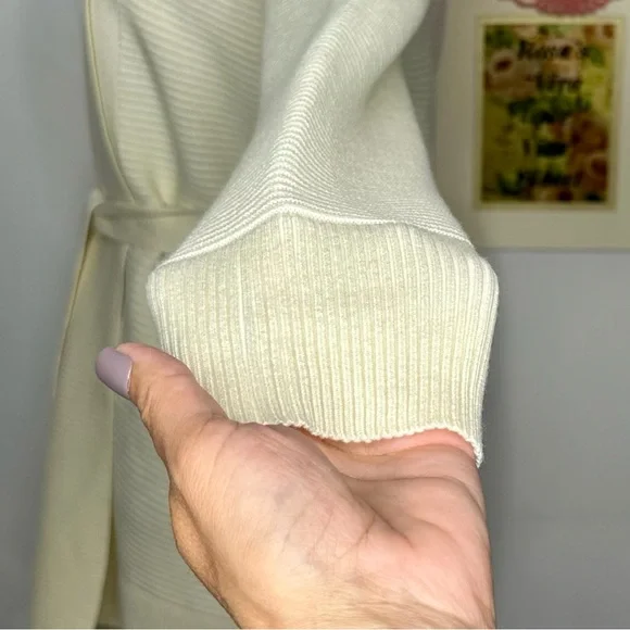 NWT Eileen Fisher Butter Long Knit Cardigan with Belt Size Large - Picture 3 of 11